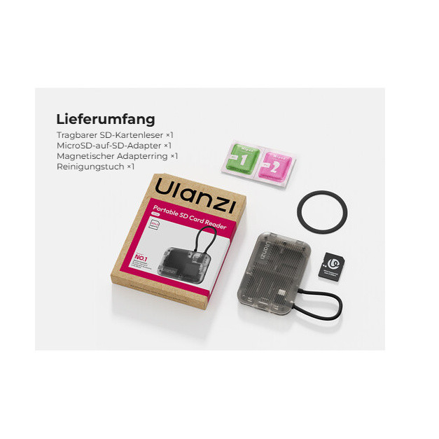 Ulanzi CC02 Portable SD Card Reader – Co je v balení